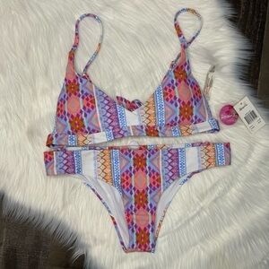 NWT Raisins Mai Tai Cheeky Fit Bikini Set size Small